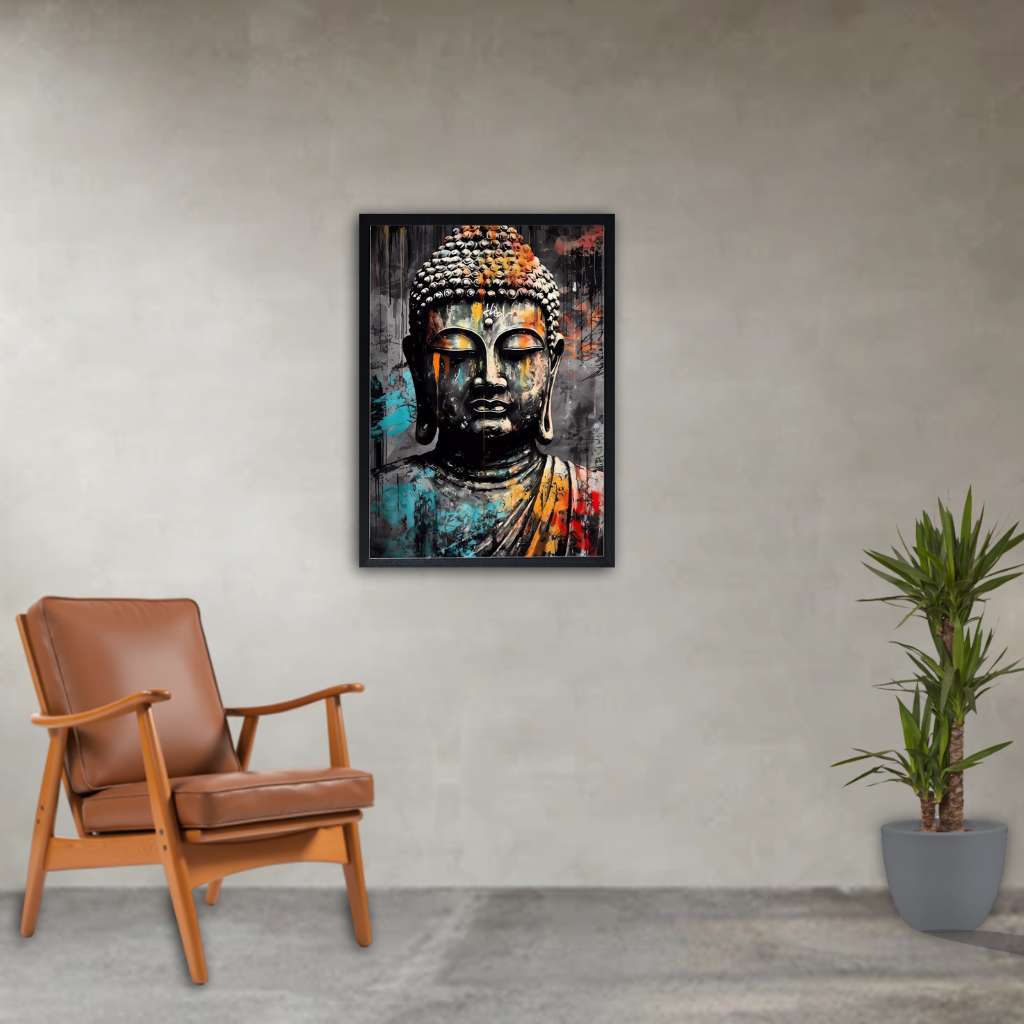 Canvas Painting Buddha Photo frame