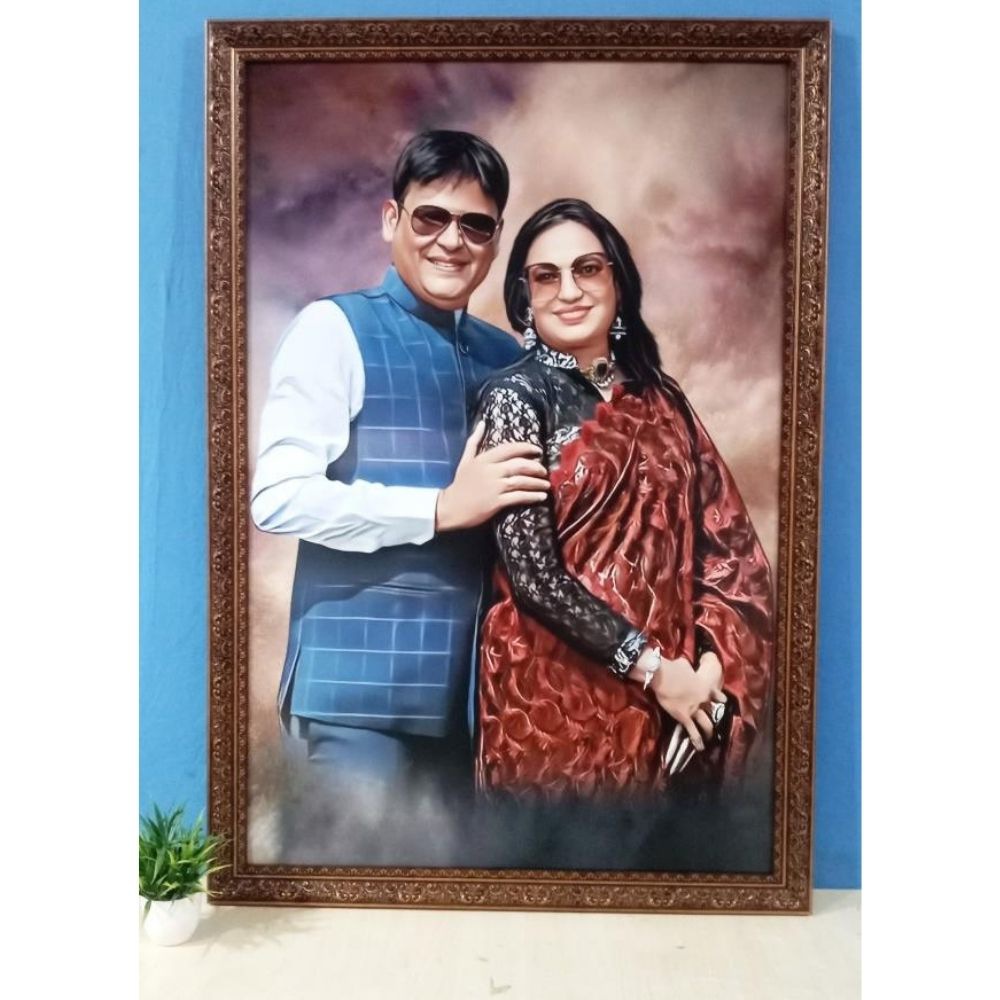 Wall couple portrait photo frame