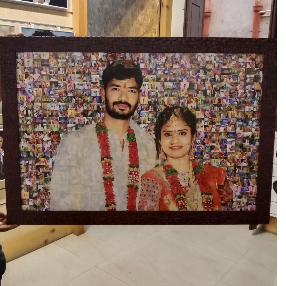 Mosaic photo frame for couple - anniversary gift