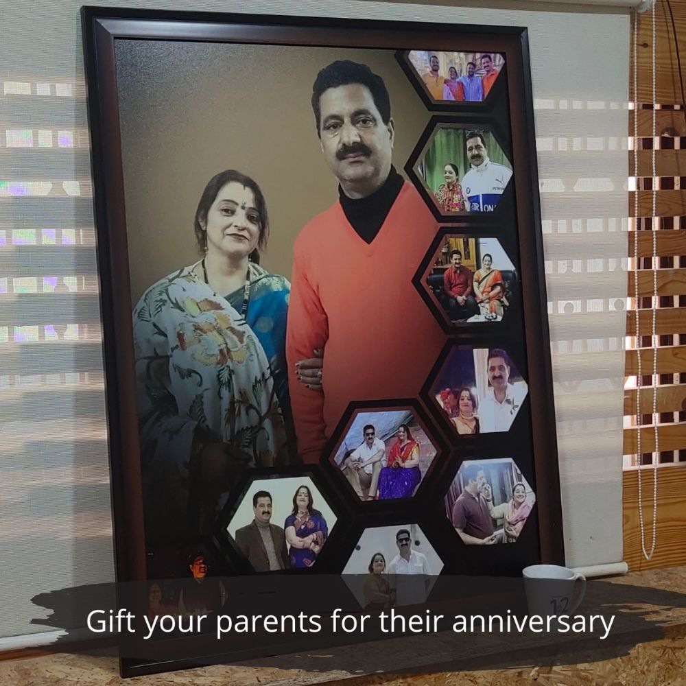 Anniversary gift for parents - Wall collage photo frame
